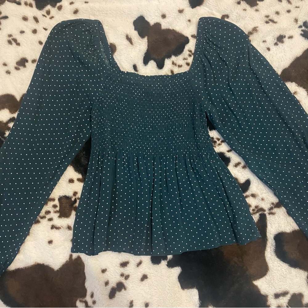 Gap Green Smocked top